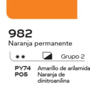 Acuarela Alba 10ml G2 982 Naranja Permanente